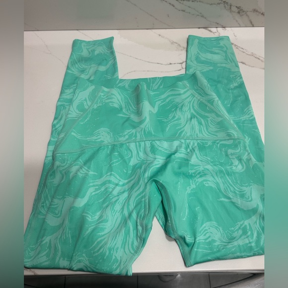 Gymshark High Rise Mint Green Swirl Leggings - Picture 4 of 4